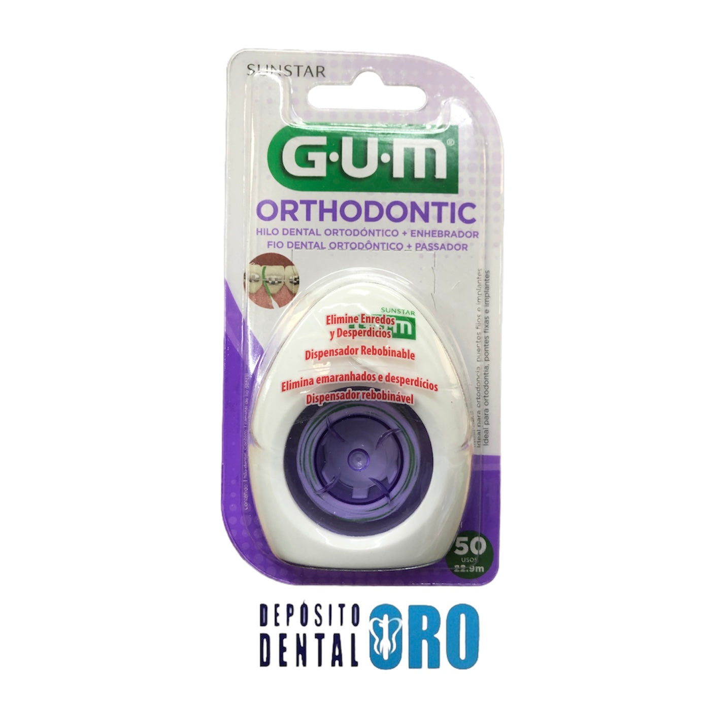 HILO DENTAL ORTODÓNTICO + ENHEBRADOR GUM